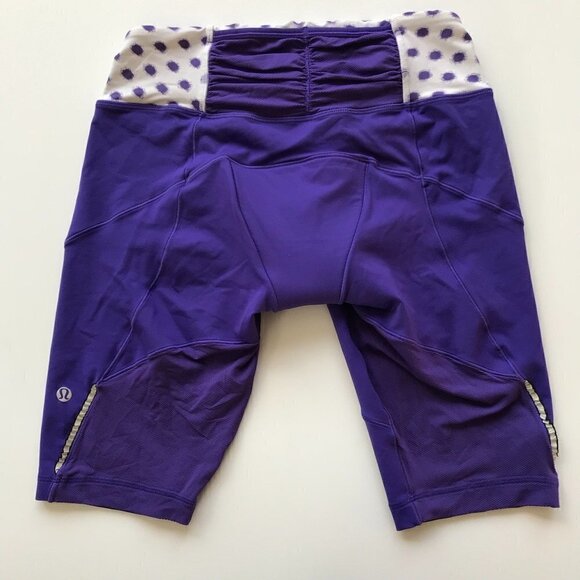 LULULEMON Purple Dot Presta padded Bike/Cycling Shorts wicking, breathable,  8 - Picture 9 of 13